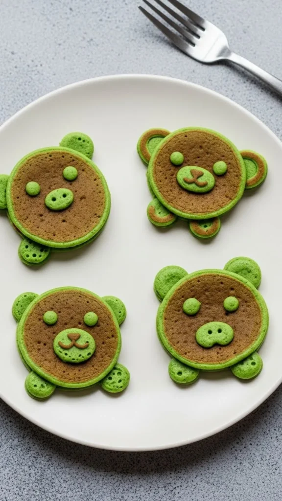 Animal-Shaped Green Pancakes