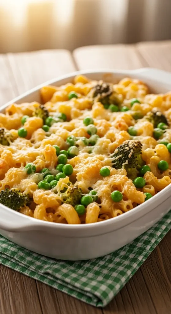 Baked Mac and Cheese with Green Veggies