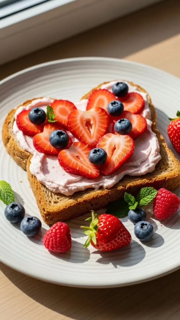 Breakfast Toast With Sweet Fruit Spreads