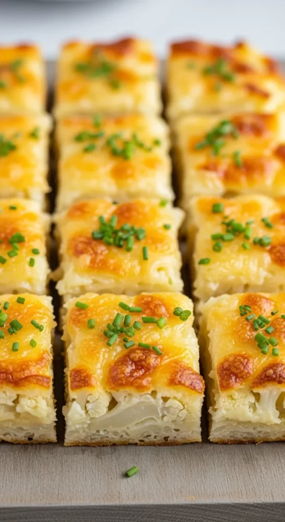 Cheesy Cauliflower Squares