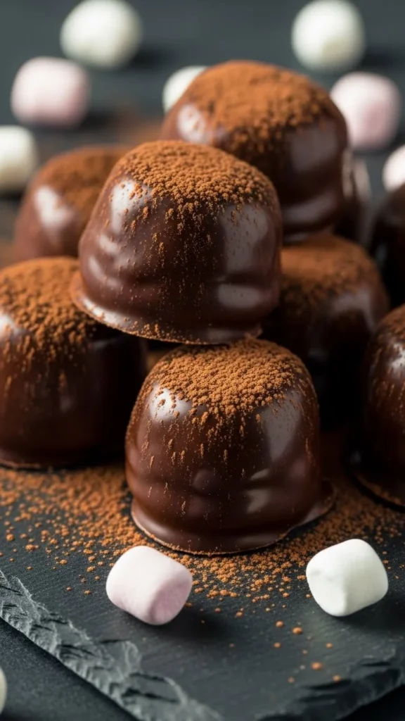 Chocolate-Coated Marshmallow Bites