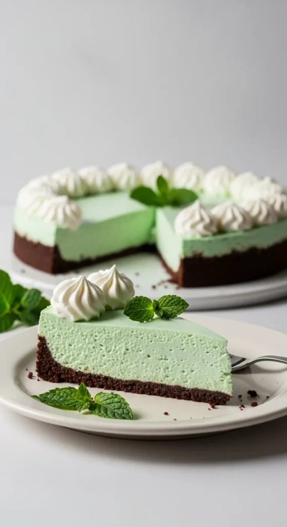 Chocolate Crust Mint Cheesecake