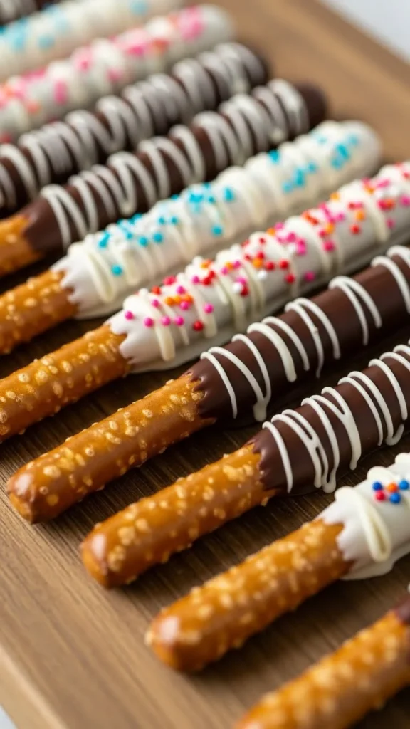 Chocolate-Dipped Pretzel Rods