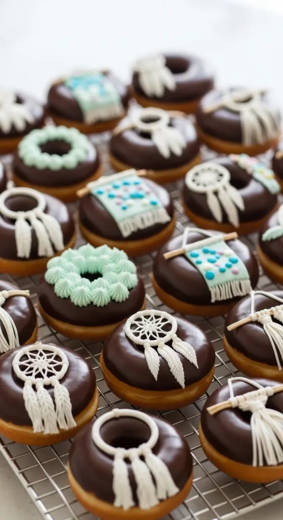 Chocolate Mint Frosted Donuts