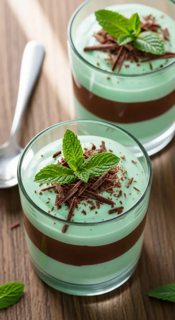 Chocolate Mint Pudding Cups