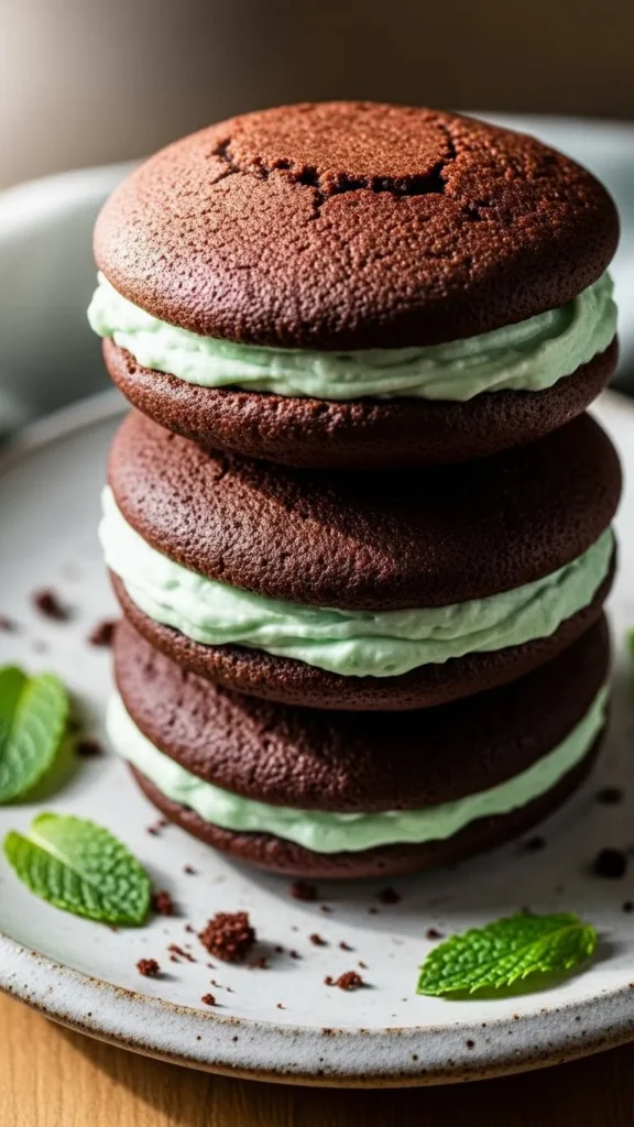 Chocolate Mint Whoopie Pies