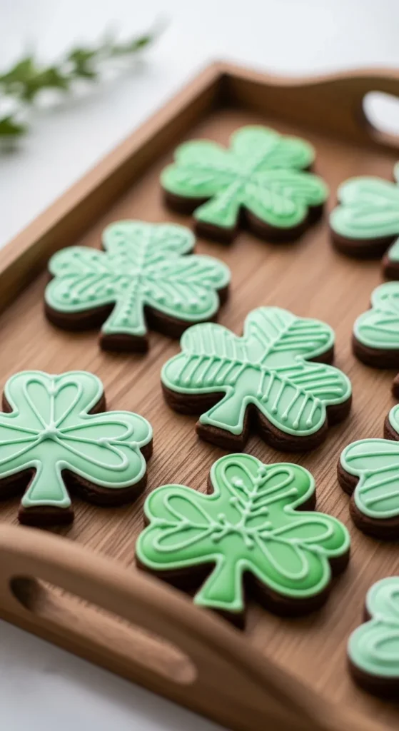 Chocolate Shamrock Sugar Cookies