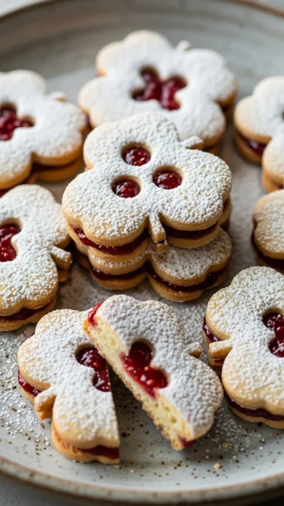 Clover Linzer Cookies