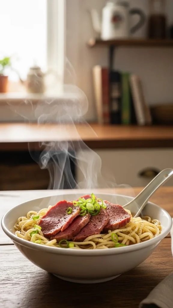 Corned Beef Noodle Bowl