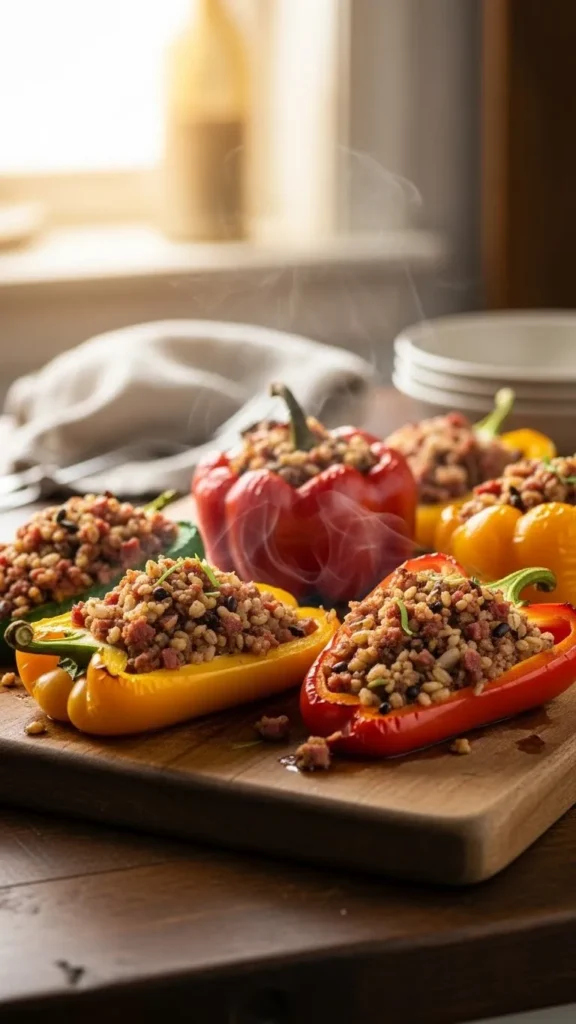 Corned Beef Stuffed Peppers