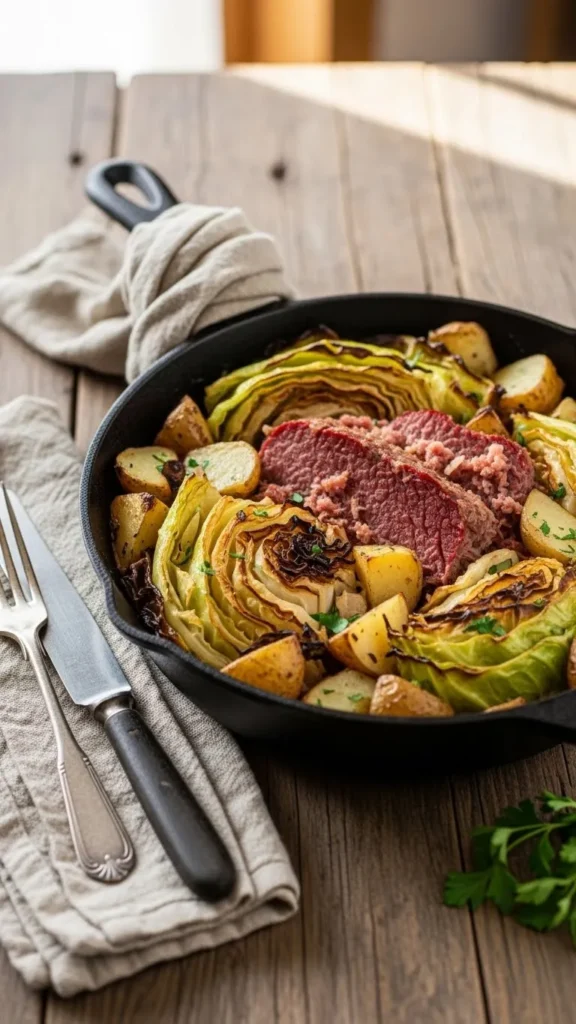 Corned Beef and Cabbage Skillet Bake