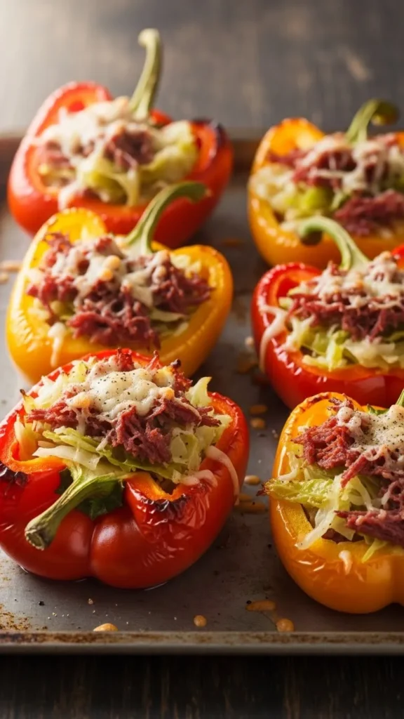 Corned Beef and Cabbage Stuffed Peppers
