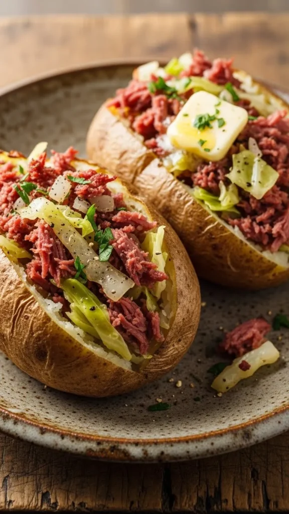 Corned Beef and Cabbage Stuffed Potatoes
