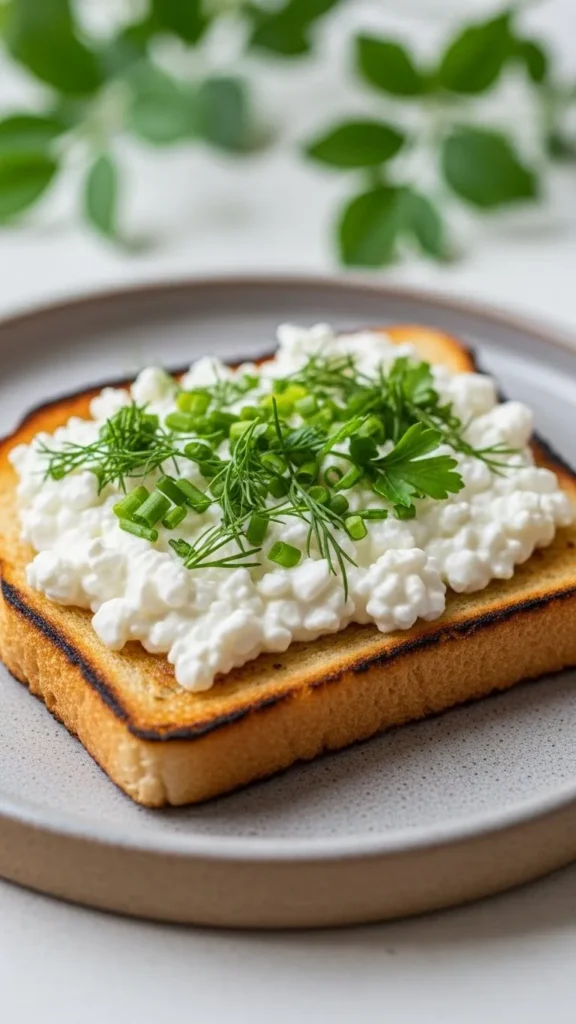 Cottage Cheese Toast With Herbs