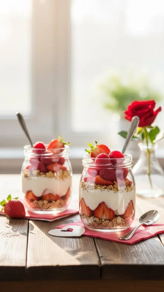 Cozy Yogurt Parfaits in Glass Jars