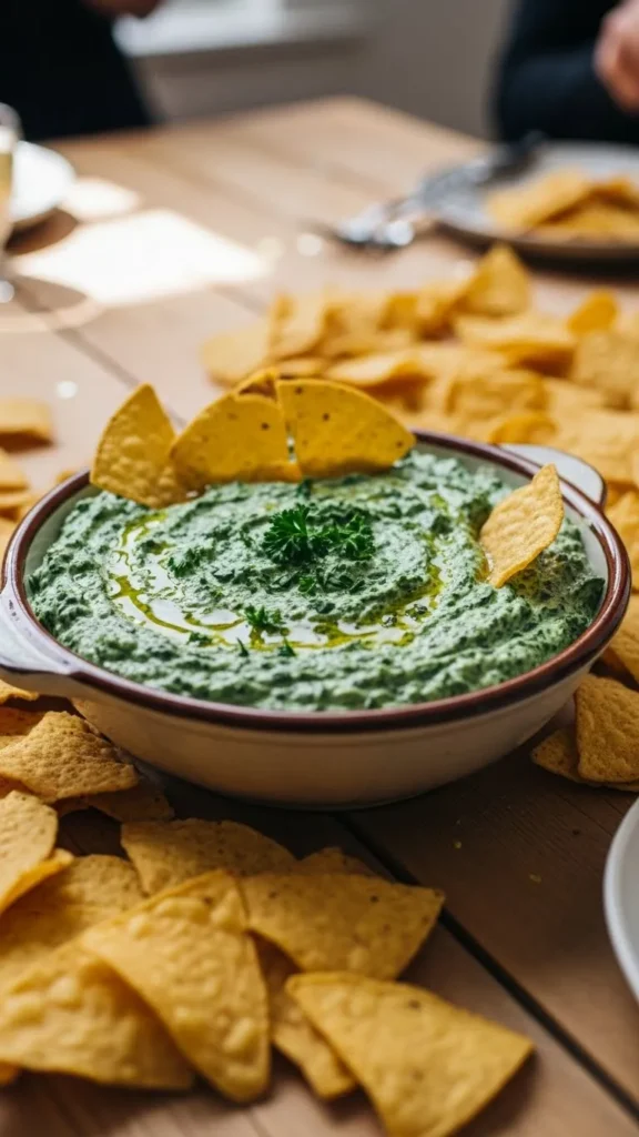 Creamy Spinach Dip with Chips