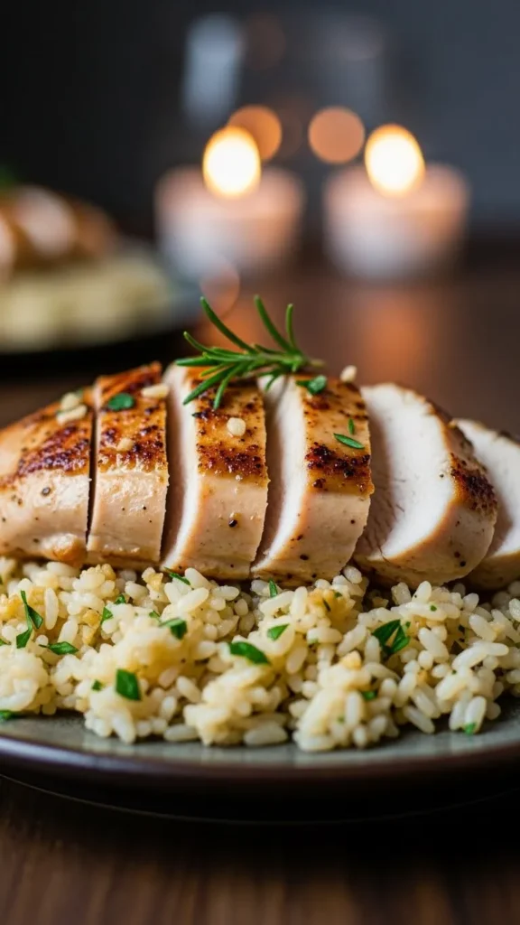 Garlic Butter Rice with Seared Chicken