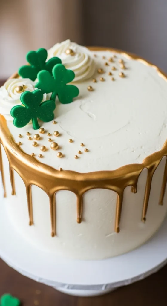 Gold-Drip St. Patrick’s Day Cake
