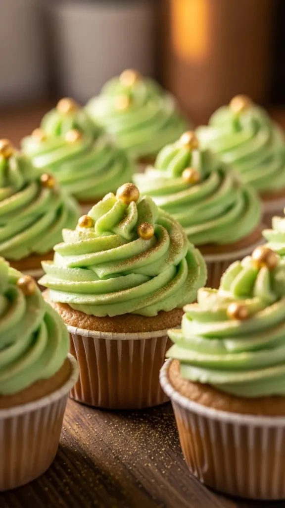 Gold Dust Frosted Cupcakes