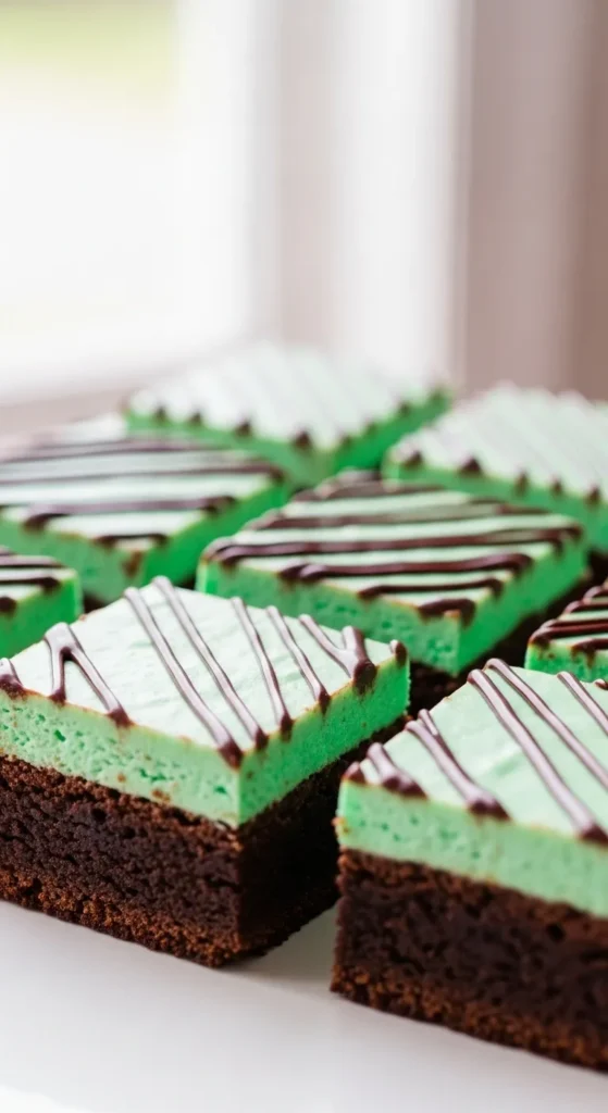 Grasshopper-Style Fudge Brownies