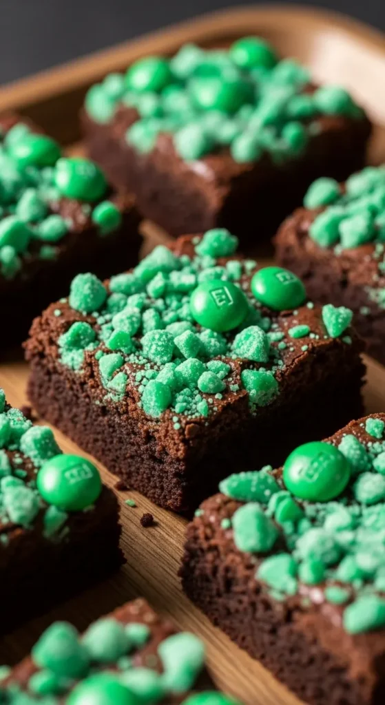 Green Candy Crunch Brownies
