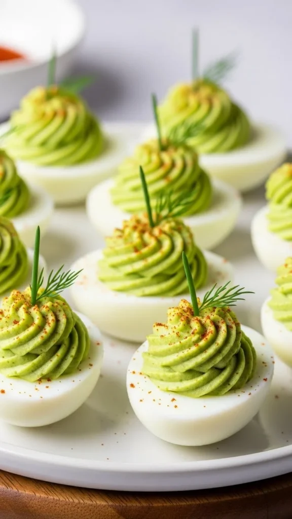 Green Deviled Egg Bites