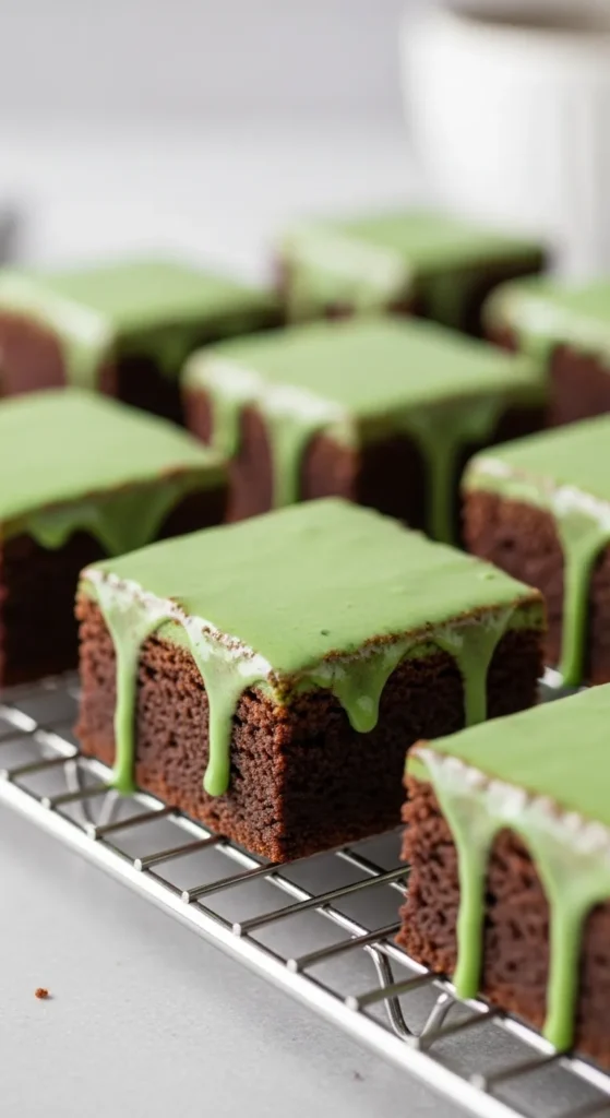 Green Drip Edge Brownies
