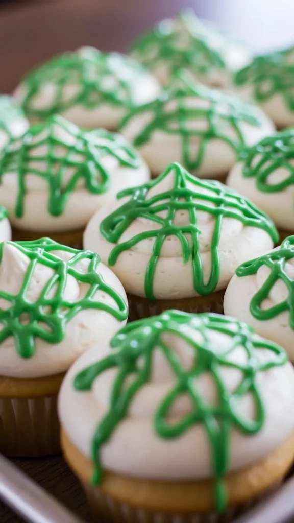 Green Drizzle Cupcakes