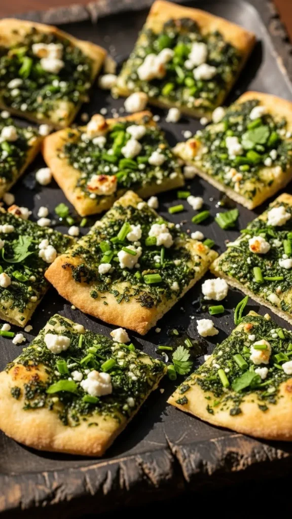 Green Flatbread Squares