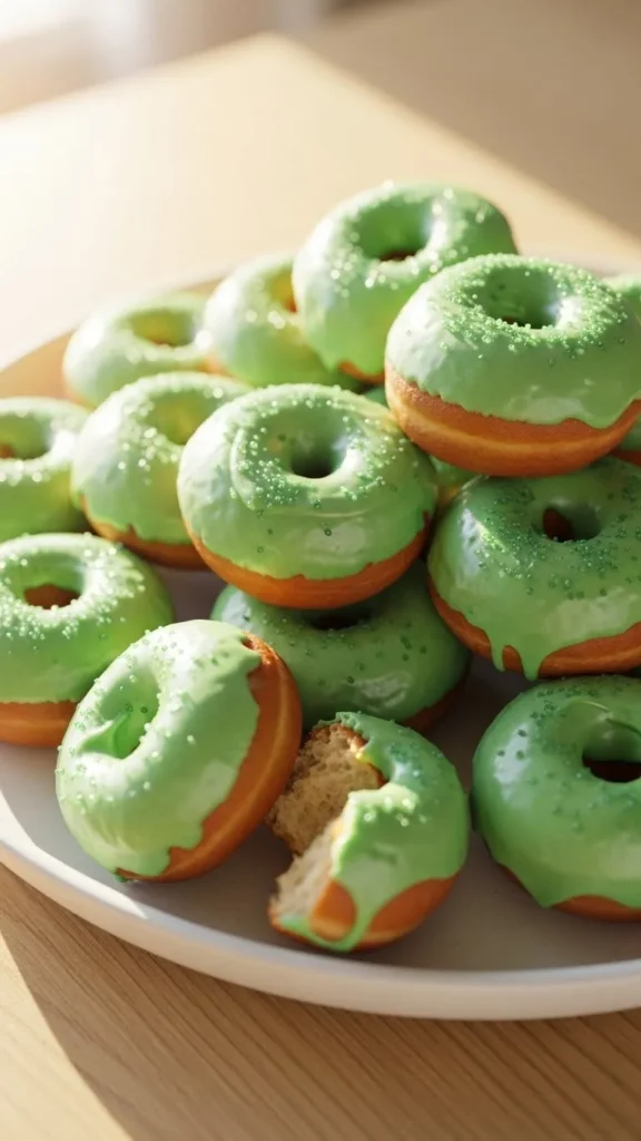 Green Glazed Donut Holes
