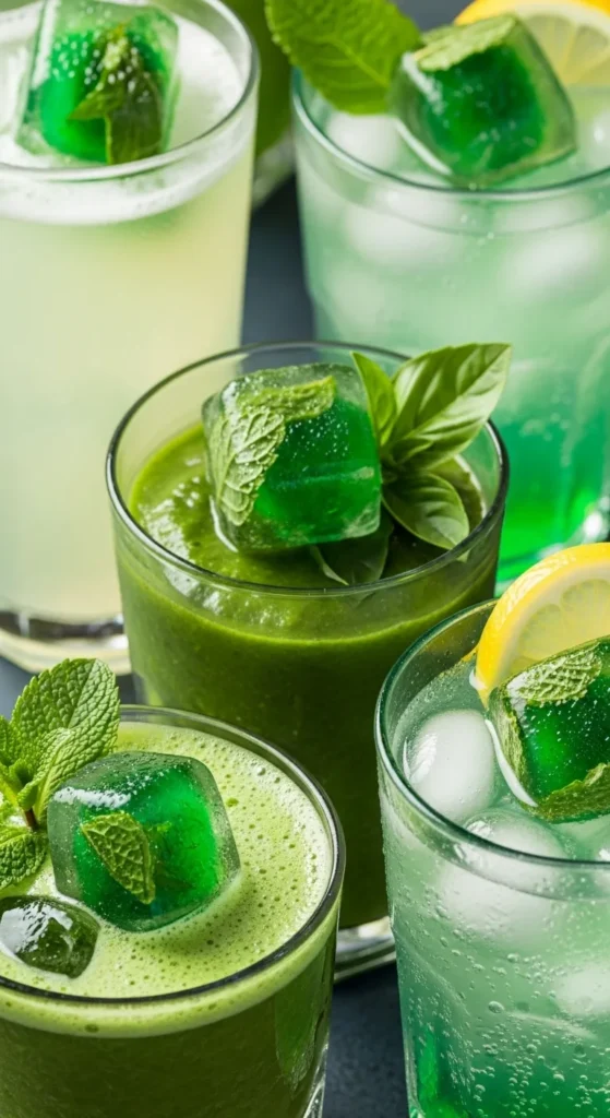 Green Ice Cubes Sparkle