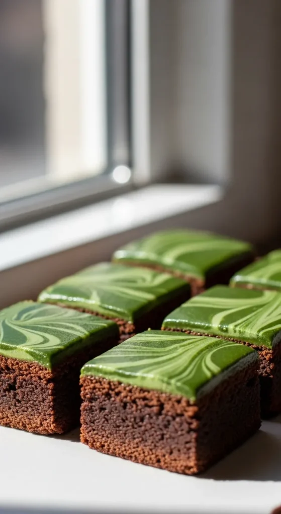 Green Marble Fudge Brownies