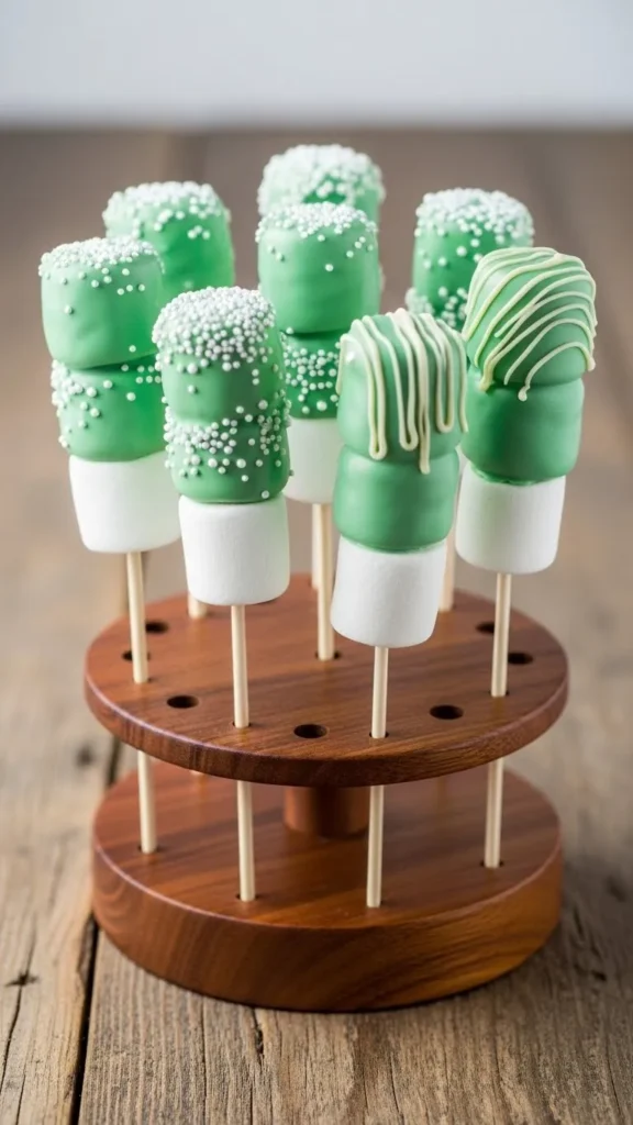Green Marshmallow Pops
