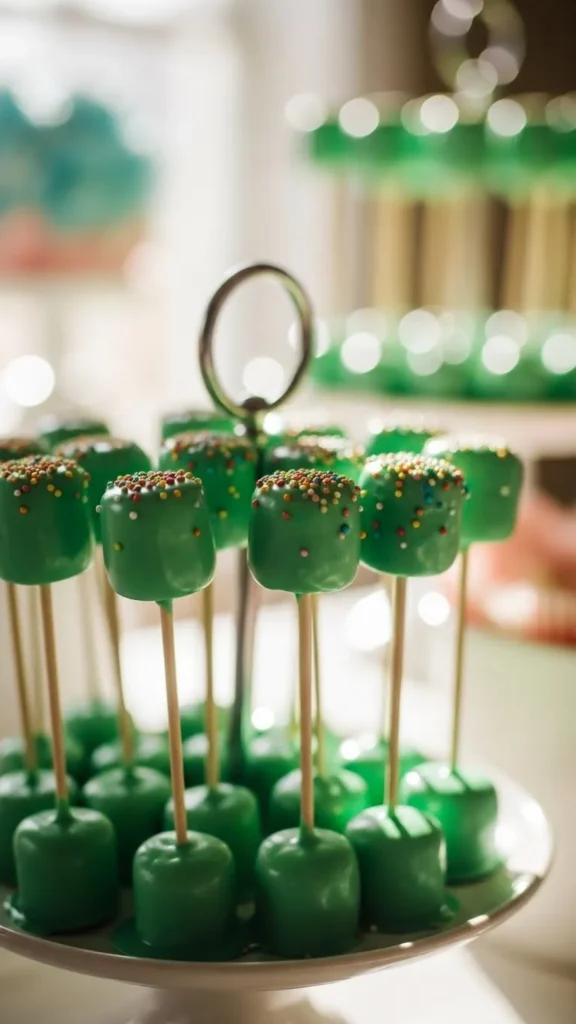 Green Marshmallow Pops