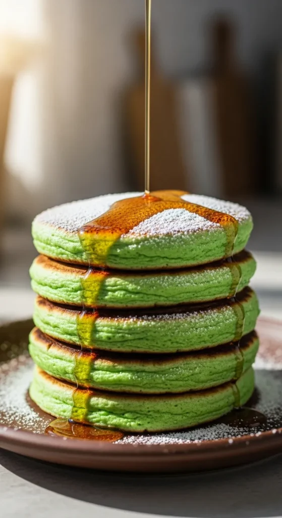 Green Pancakes with Cottage Cheese