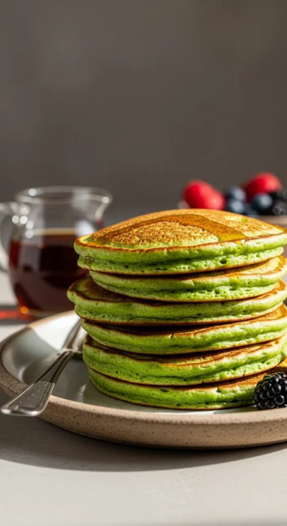 Green Pancakes with Oat Milk