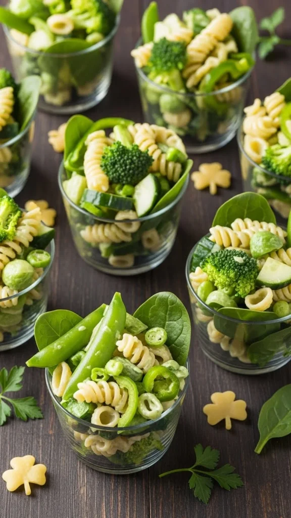 Green Pasta Salad Cups