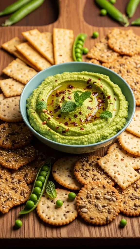 Green Pea Hummus Platter