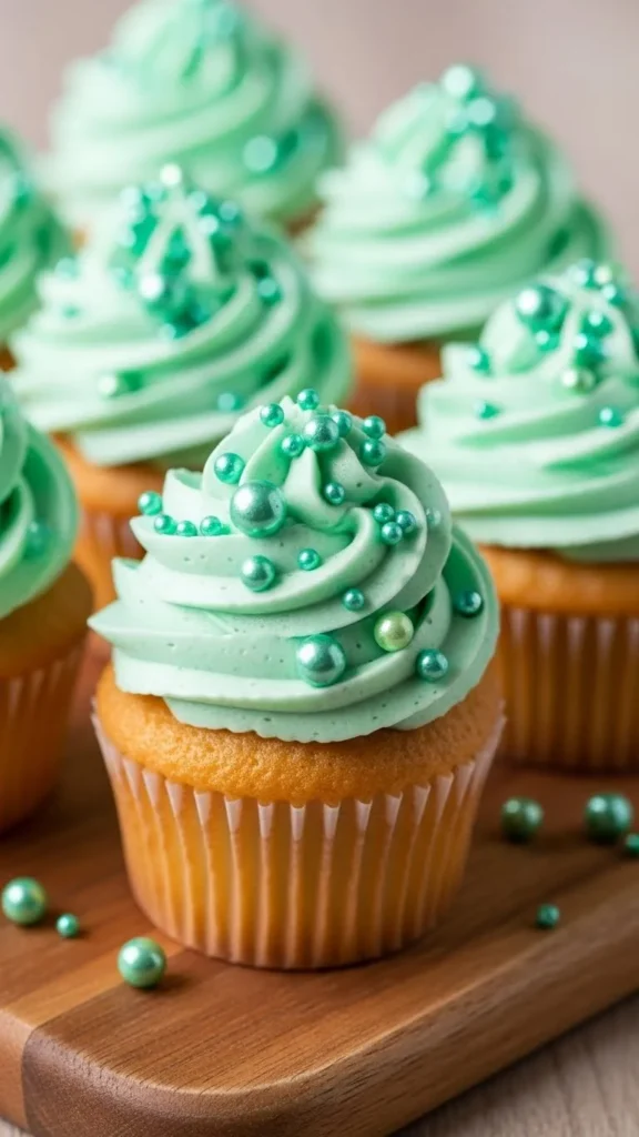 Green Pearl Cupcakes