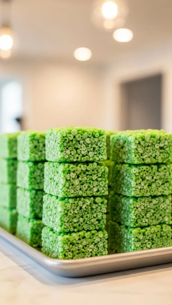 Green Rice Krispie Squares