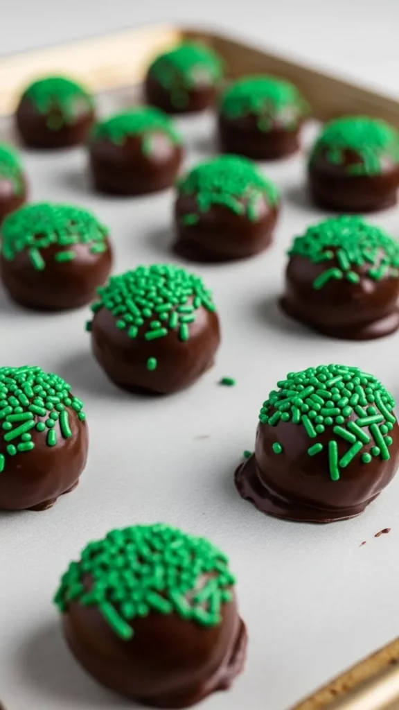 Green Sprinkle Chocolate Bites