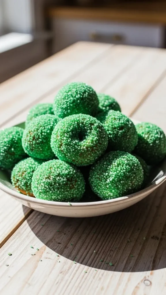 Green Sprinkle Donut Holes