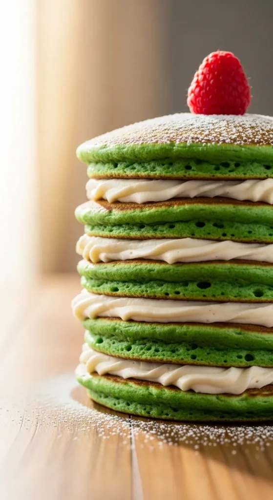 Green Velvet Pancake Stack Dessert