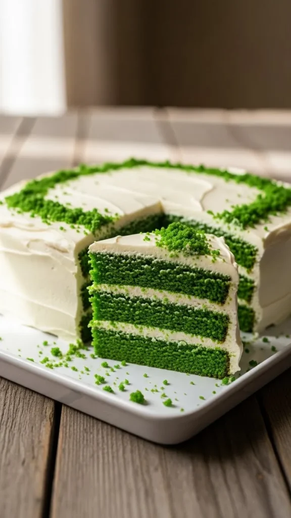 Green Velvet Sheet Cake Squares