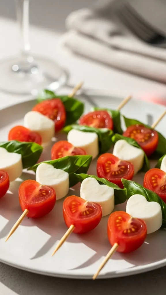Heart-Shaped Caprese Skewers