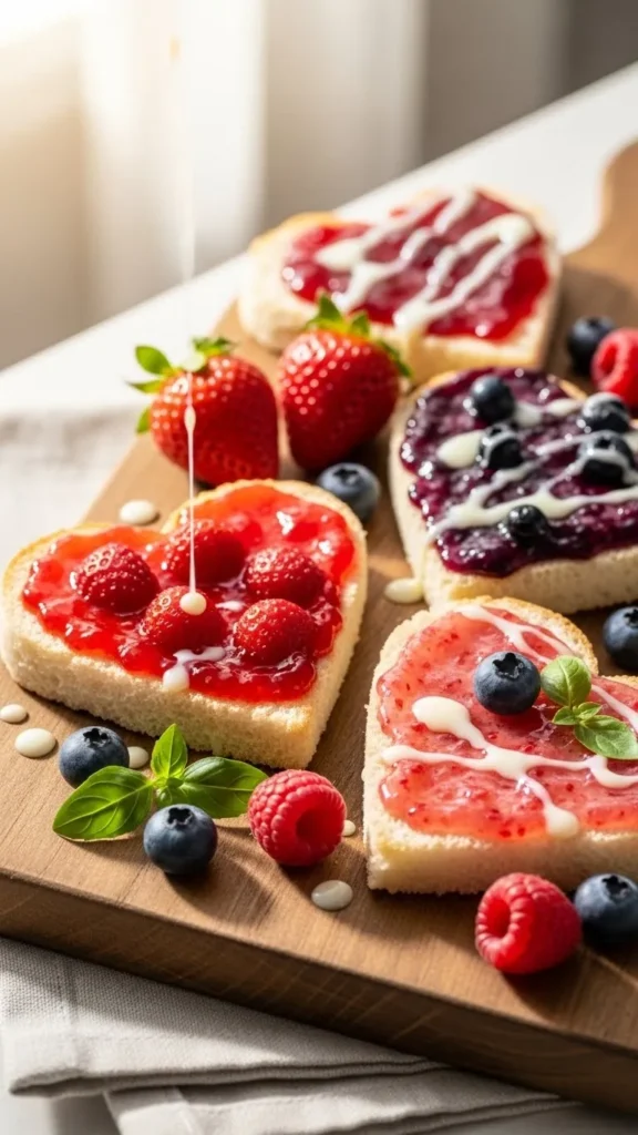 Heart Toast with Sweet Spread