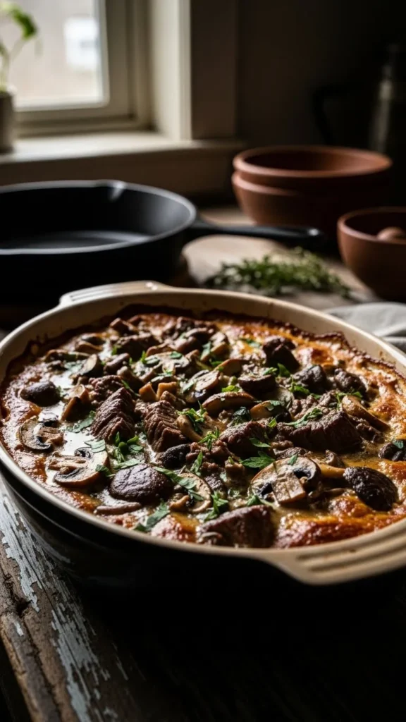 Irish Beef and Mushroom Bake
