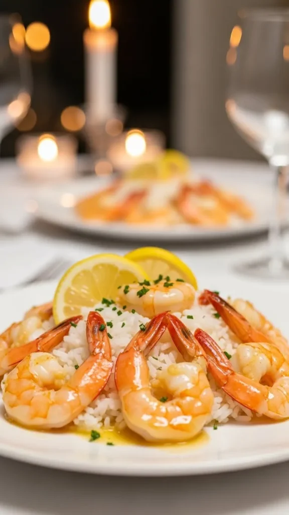 Lemon Butter Shrimp with Rice