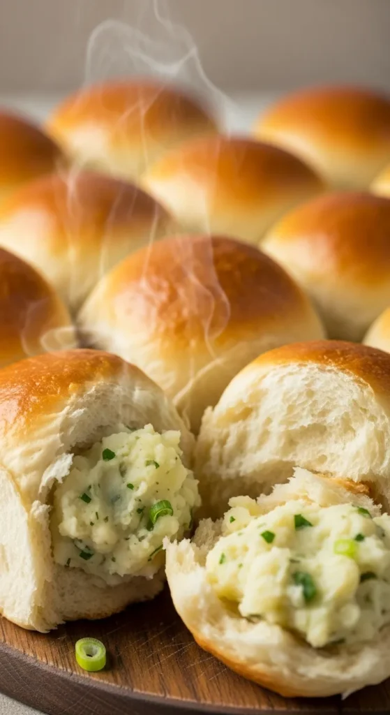 Mashed Potato Stuffed Dinner Rolls