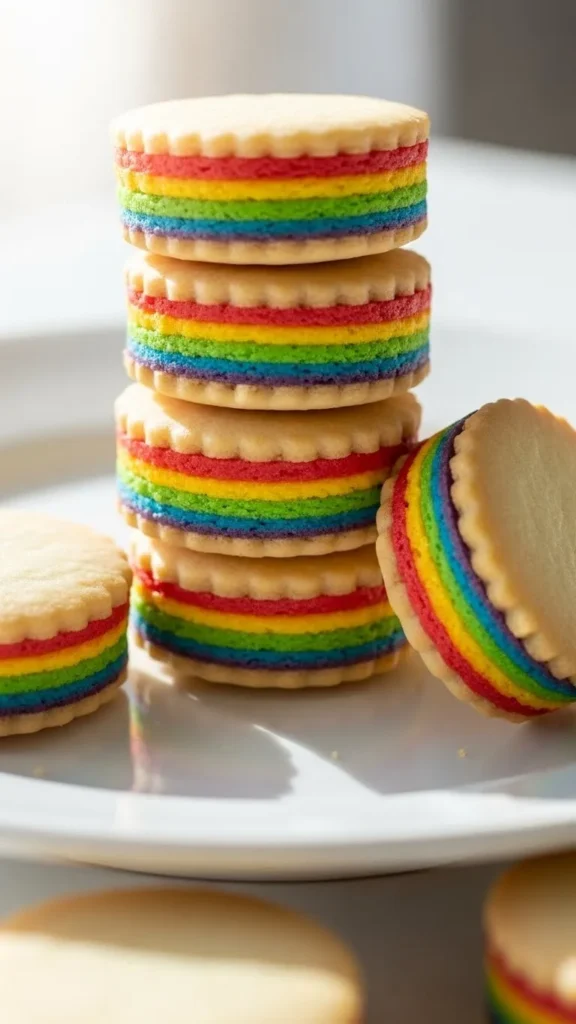 Mini Rainbow Sandwich Cookies